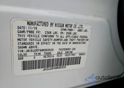 2017 Infiniti Qx50 from USA, damaged, VIN JN1BJ0RP9HM383529